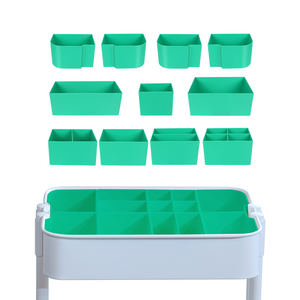5-Type Divider Set for IKEA RÅSKOG – Customizable Storage Bins & Hooks – 11 Solid Color Options – Modular Inserts