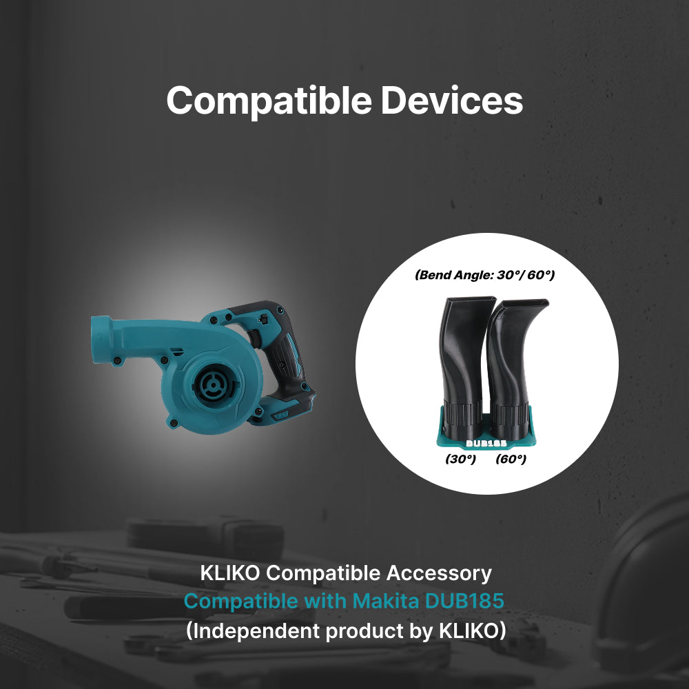 Makita DUB185 Flat Nozzle 30° & 60° Set with Wall Mount Holder