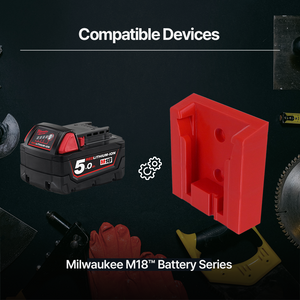 8x Battery Storage Holder for Milwaukee M18 – Wall Mount Organizer – Secure Fit – Durable PETG - Power Tool Accessories