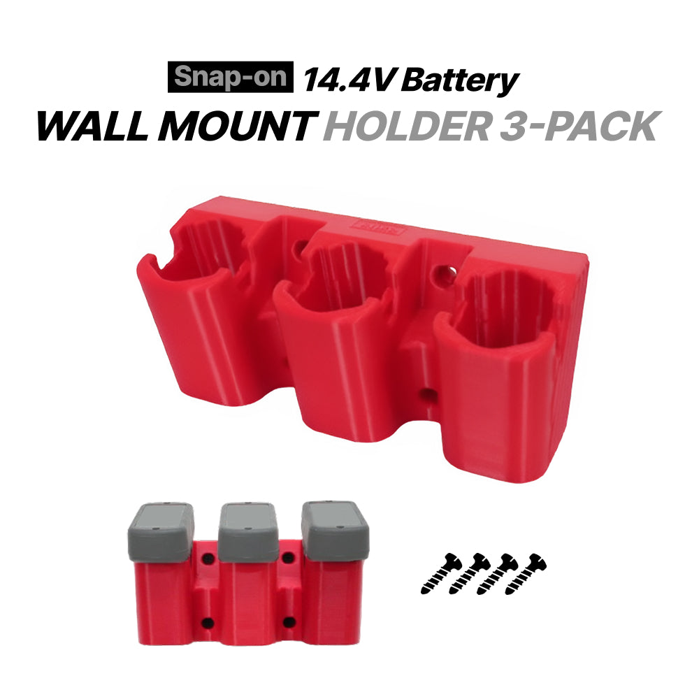 Snap-on 14.4V Battery Wall Mount Holder 3-Pack – 3-Slot Storage Bracket