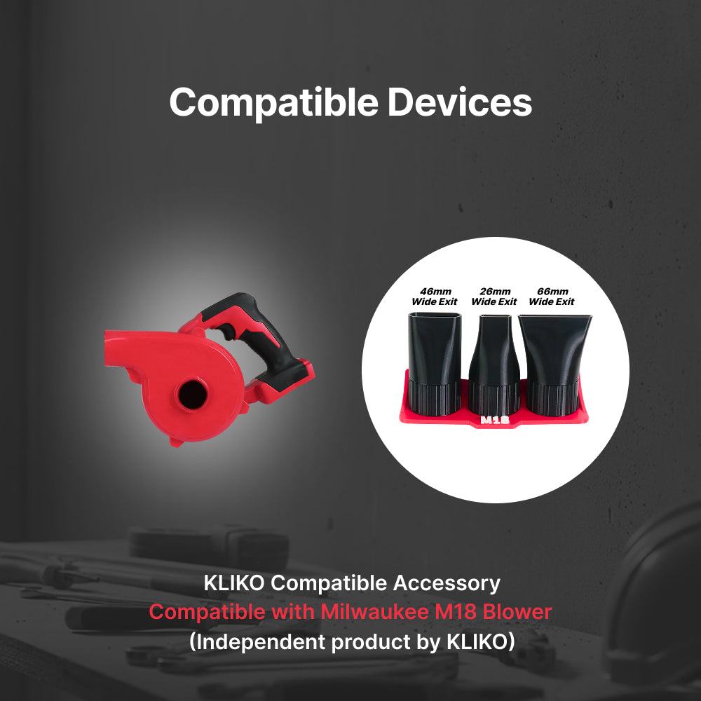 Milwaukee M18 Blower Wide Flat Nozzle&Wall mount Set