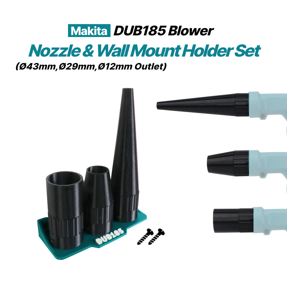 Makita DUB185Z Round Blower Nozzle 3-Piece Set with Wall Mount Holder
