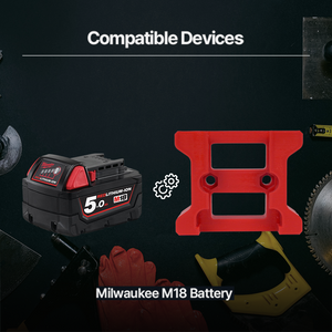 Angled Wall Mount Battery Holder for Milwaukee M18 – Durable PETG – Space-Saving Organizer - Power Tool Accessories