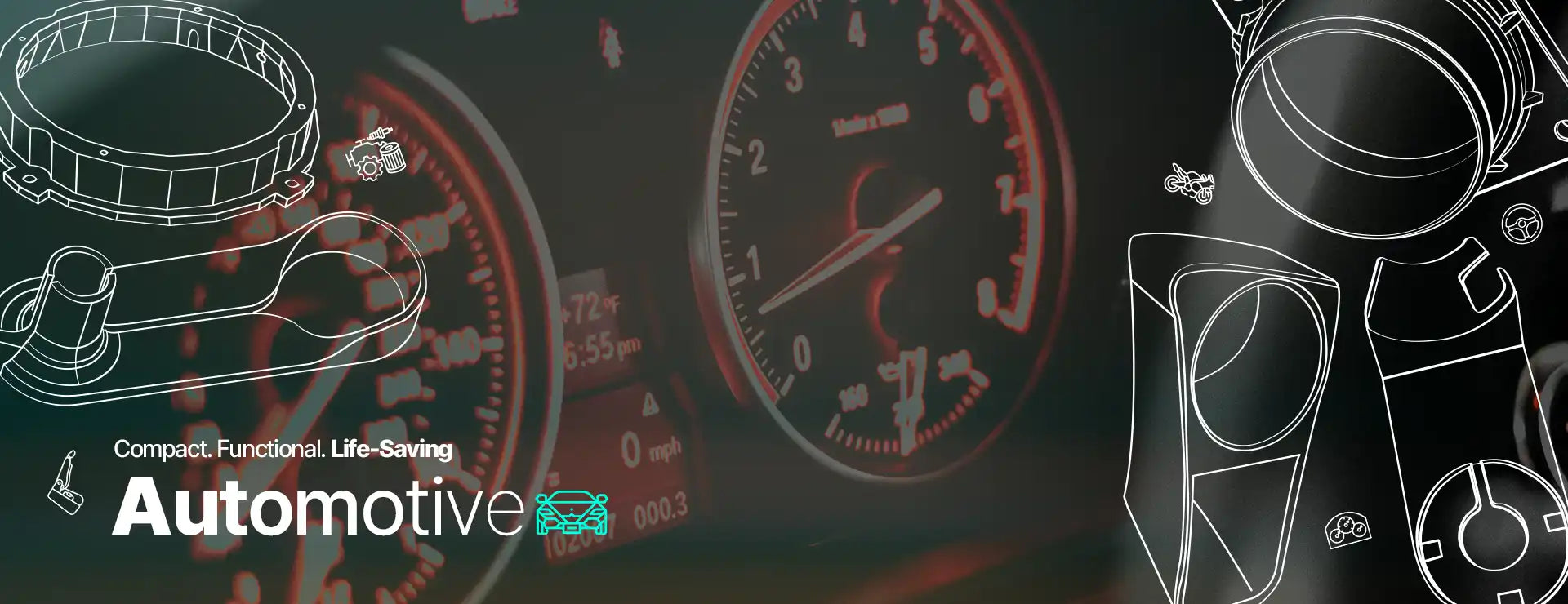 Automotive-themed product advertisement.