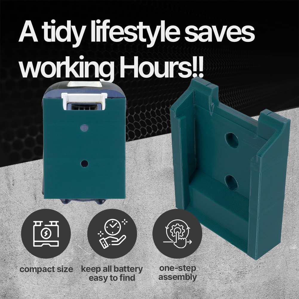 Battery Holder for Makita 18V – Secure Wall Mount Storage Rack for Makita LXT Batteries – Durable PETG Construction