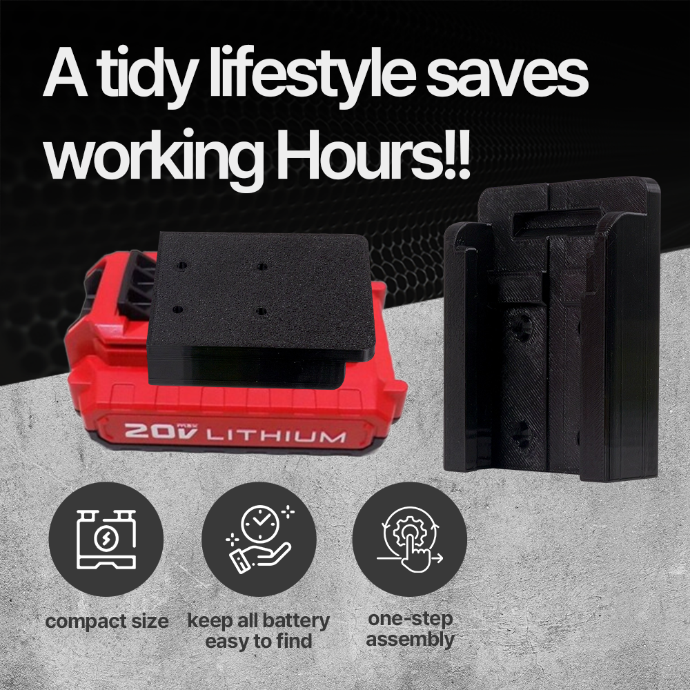 Battery Mount for Porter Cable 20V – Wall Organizer – Secure Fit – Durable PETG – Easy Install - Power Tool Accessories