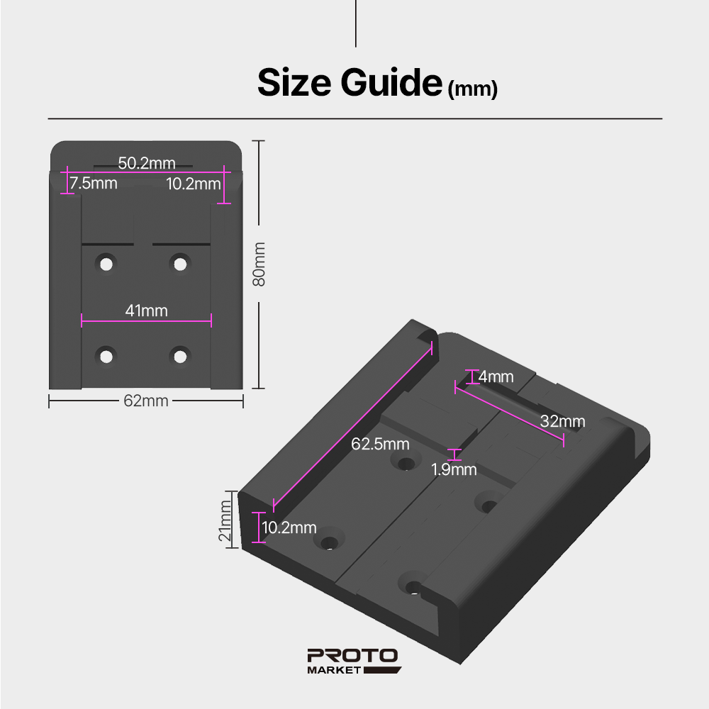 Battery Mount for Porter Cable 20V – Wall Organizer – Secure Fit – Durable PETG – Easy Install - Power Tool Accessories