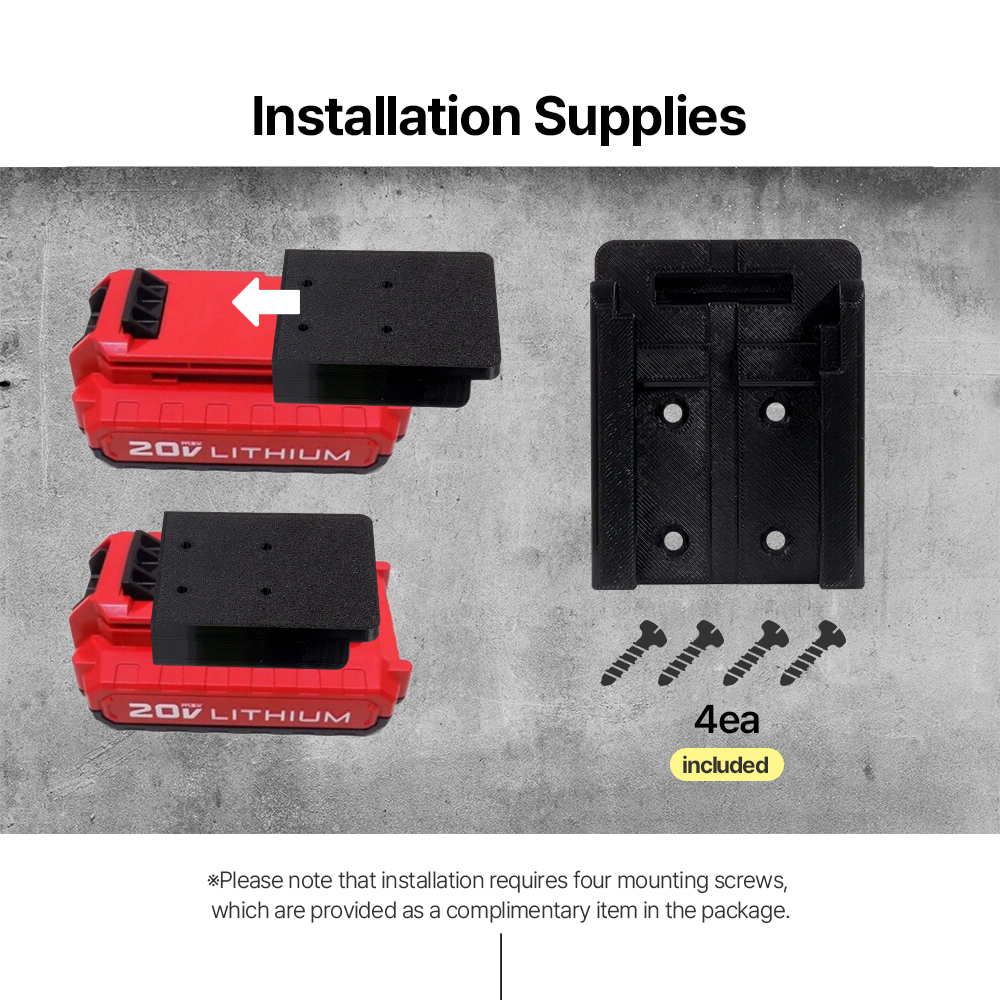 Battery Mount for Porter Cable 20V – Wall Organizer – Secure Fit – Durable PETG – Easy Install - Power Tool Accessories