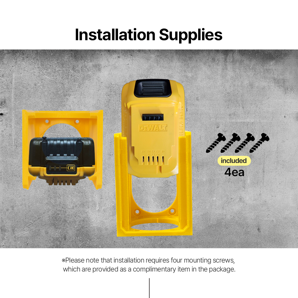 Battery Stacker Rack for DeWalt 20V – Fits 5Ah & 6Ah Batteries – Wall Mount Organizer – PETG Durable - Power Tool