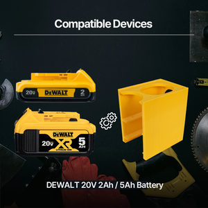 Battery Stacker Rack for DeWalt 20V – Holds 5Ah & 2Ah – Wall Mount Organizer – PETG Durable - Power Tool Accessories