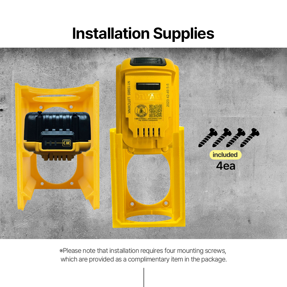 Battery Stacker Rack for DeWalt 20V – Holds 5Ah & 2Ah – Wall Mount Organizer – PETG Durable - Power Tool Accessories