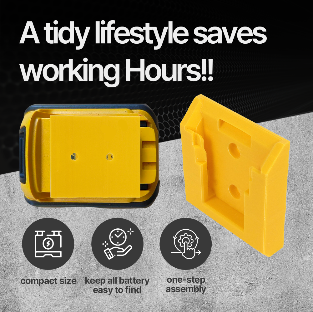 Battery Storage Holder for Dewalt 20V60V – Wall Mount Organizer – Secure Fit – Durable PETG - Power Tool Accessories
