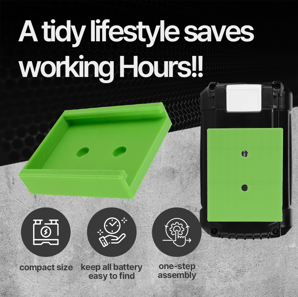 Battery Storage Holder for Ryobi 40V – Wall Mount Organizer – Secure Fit – Durable PETG - Power Tool Accessories