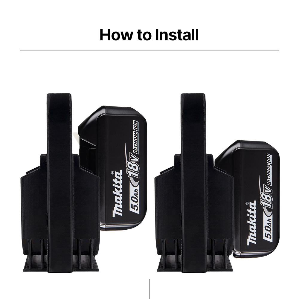 Battery X2 Caddy for Makita 18V – 2-Pack Wall Mount Holder – PETG Durable – Easy Installation - Power Tool Accessories