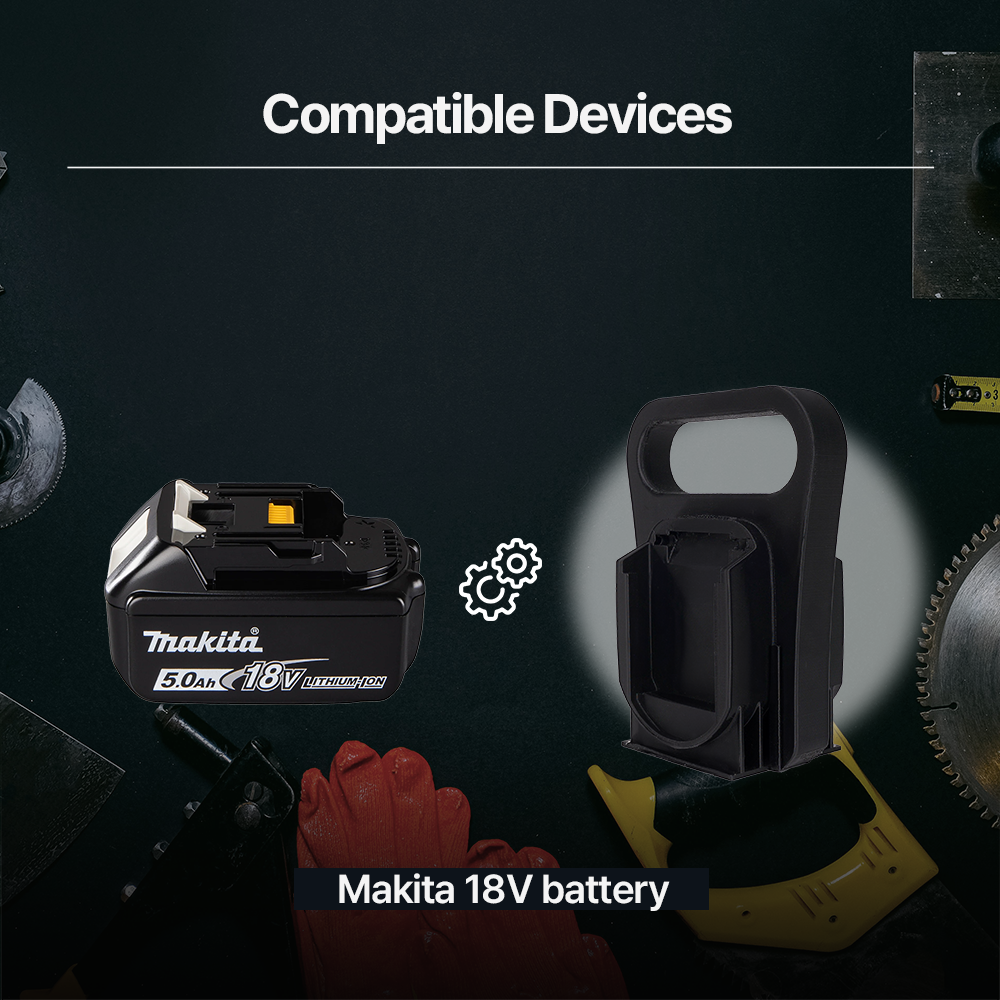 Battery X2 Caddy for Makita 18V – 2-Pack Wall Mount Holder – PETG Durable – Easy Installation - Power Tool Accessories