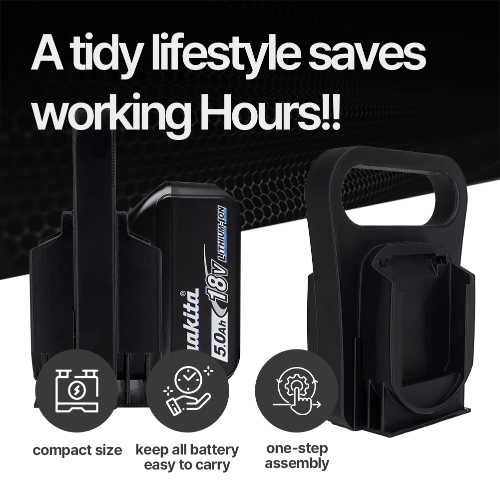 Battery X2 Caddy for Makita 18V – 2-Pack Wall Mount Holder – PETG Durable – Easy Installation - Power Tool Accessories
