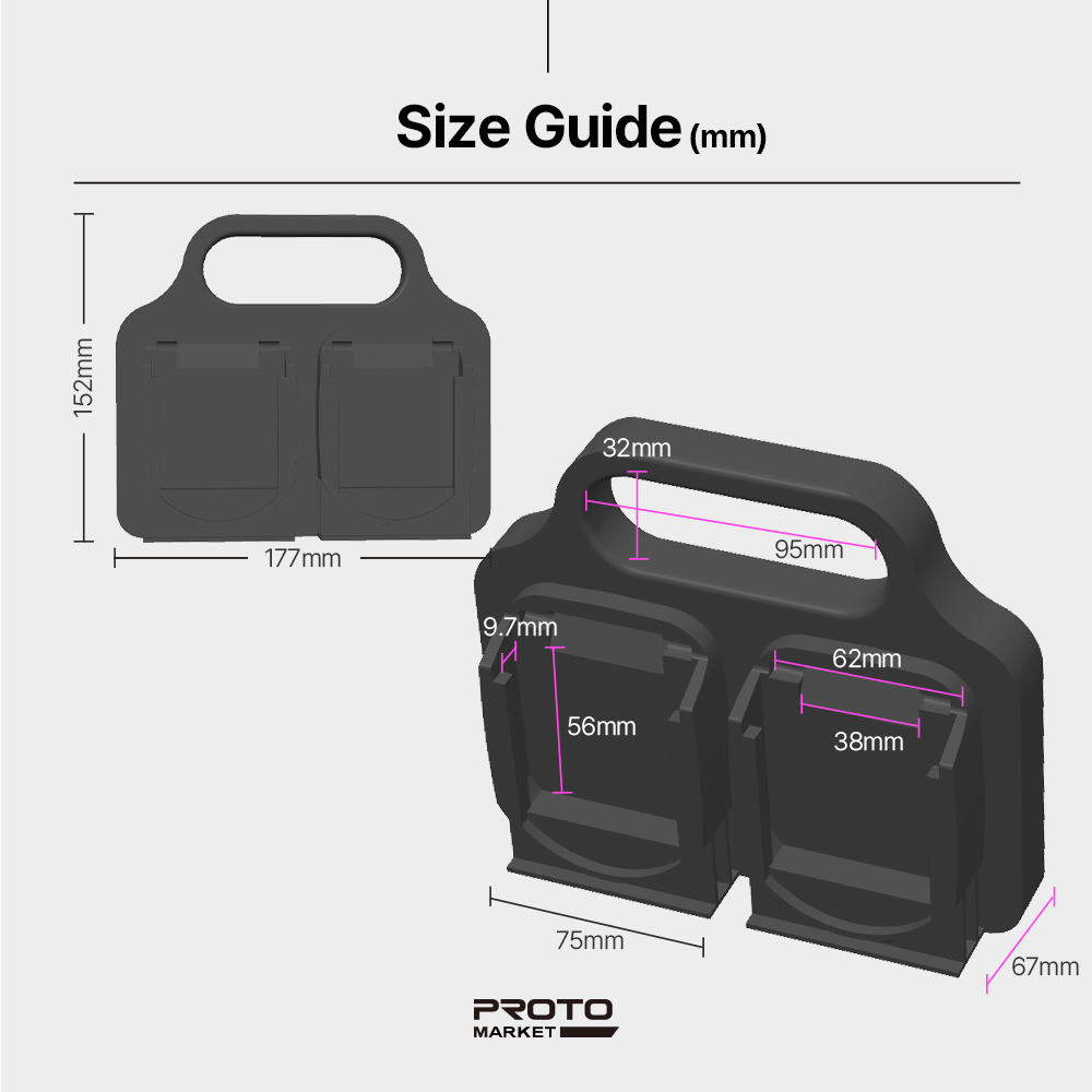 Battery X2 Caddy for Makita 18V – 4-Pack Wall Mount Holder – PETG Durable – Easy Installation - Power Tool Accessories