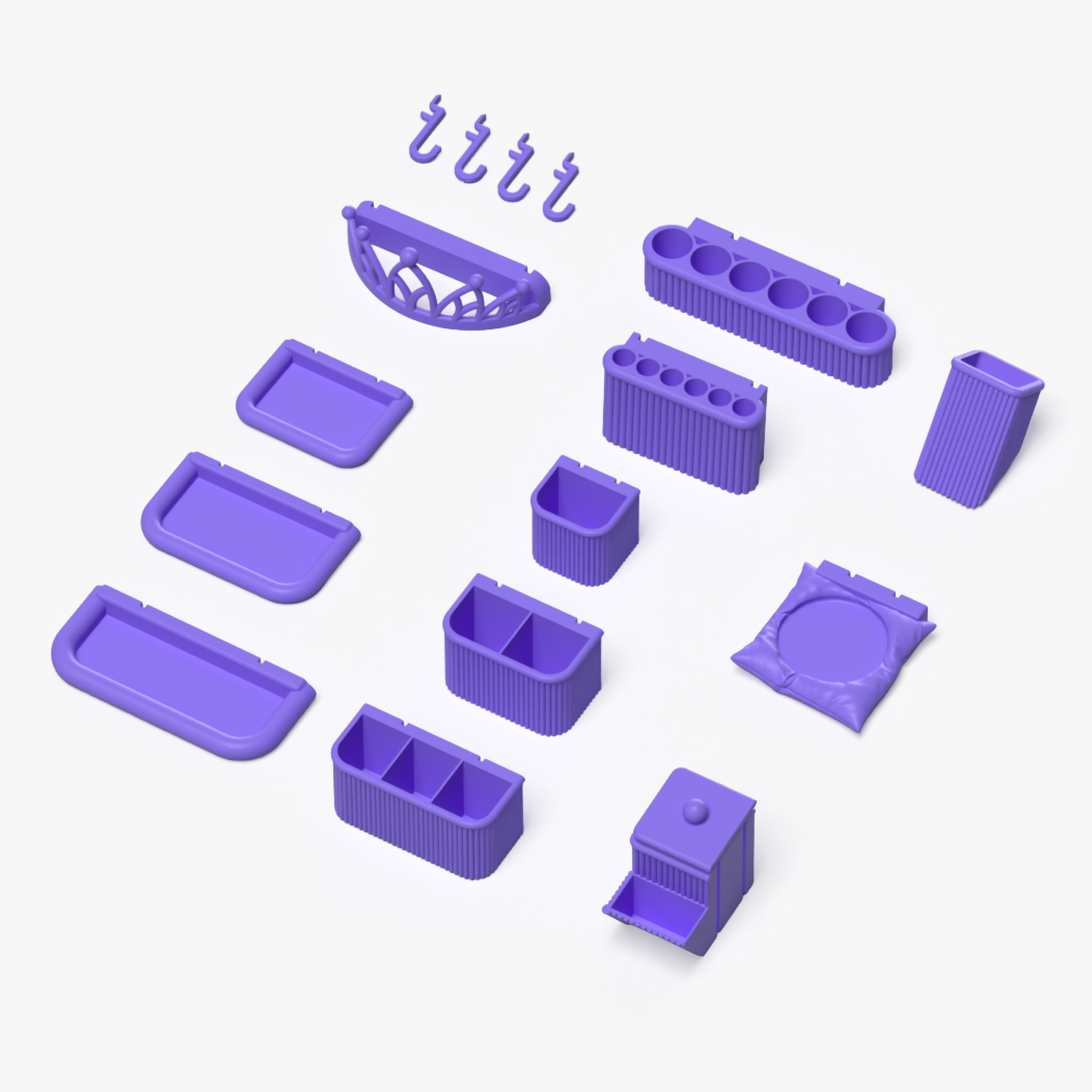 Beauty Organizer Set Compatible with IKEA Skådis – Pegboard Accessories | No Tools Required | 6/8/10/13 Piece 4 Options