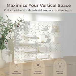 Beauty Organizer Set Compatible with IKEA Skådis – Pegboard Accessories | No Tools Required | 6/8/10/13 Piece 4 Options