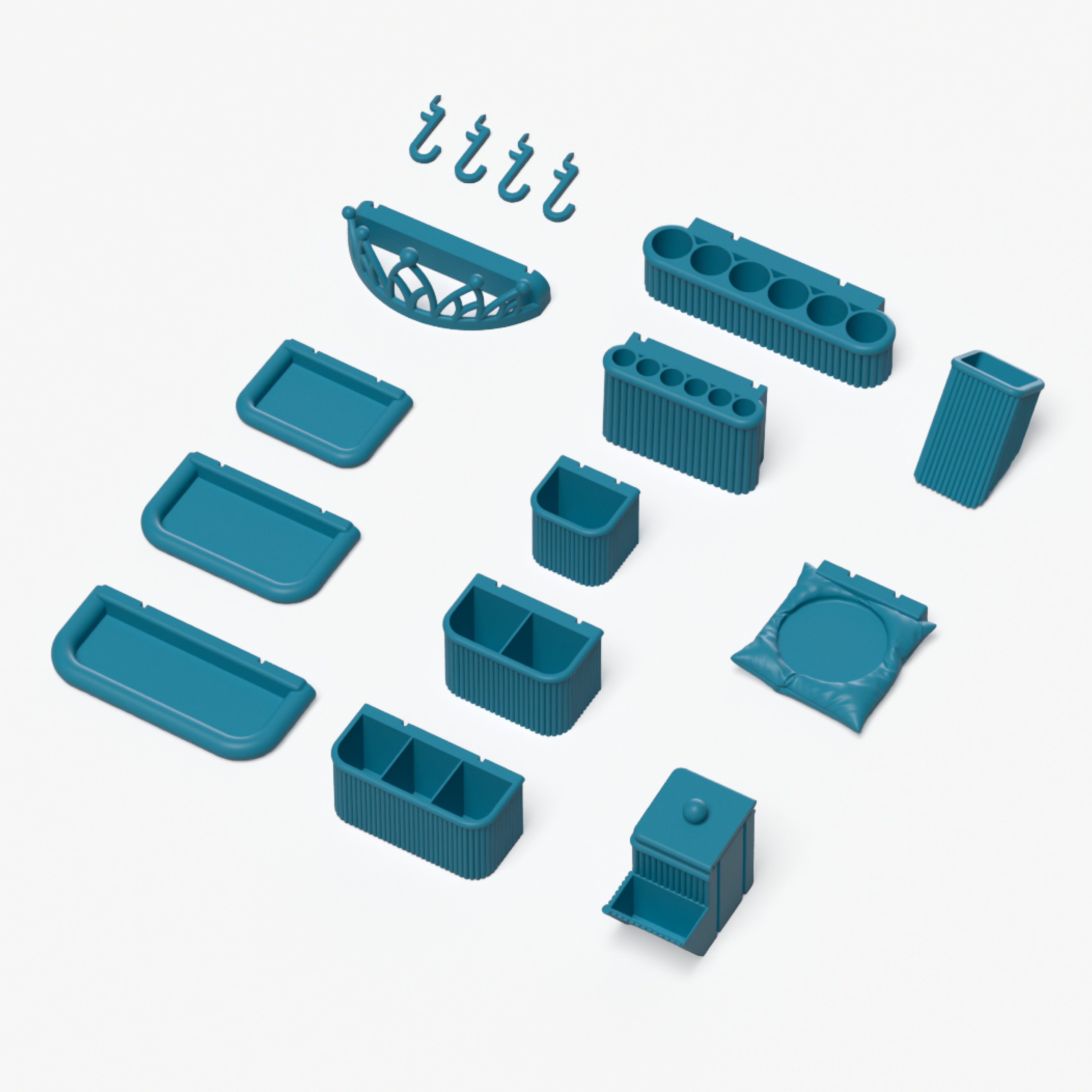 Beauty Organizer Set Compatible with IKEA Skådis – Pegboard Accessories | No Tools Required | 6/8/10/13 Piece 4 Options