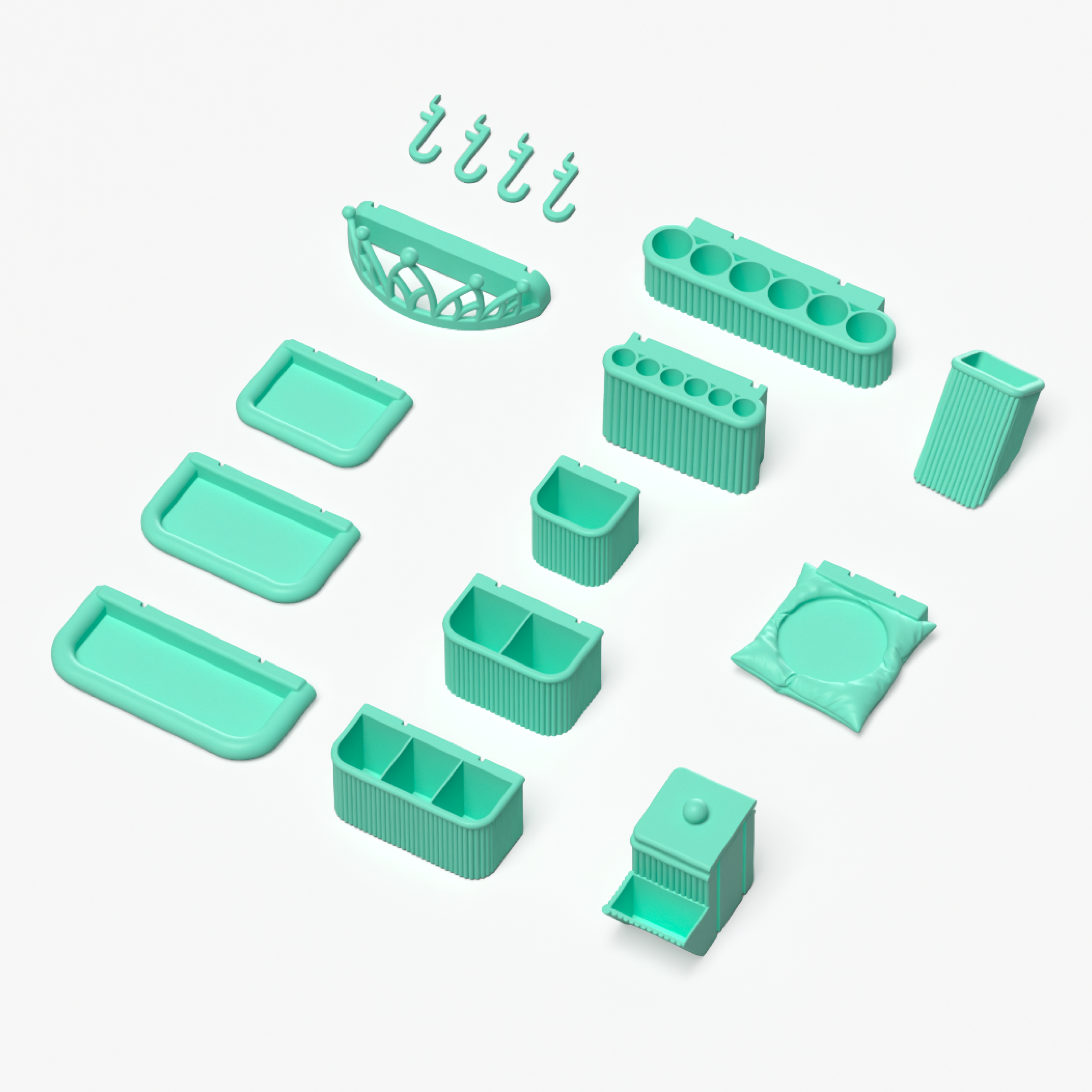 Beauty Organizer Set Compatible with IKEA Skådis – Pegboard Accessories | No Tools Required | 6/8/10/13 Piece 4 Options