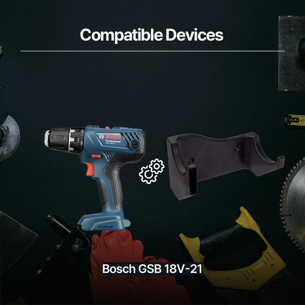Bosch GSB 18V_21 Holder – Bosch GSB 18V_21 Wall Mount Holder – Securely stores your Bosch GSB 18V_21 drill keeping