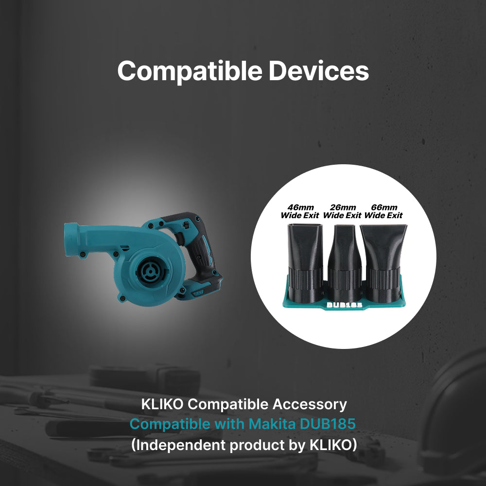 Makita DUB185 Blower Wide Flat  Nozzle&Wall mount Set