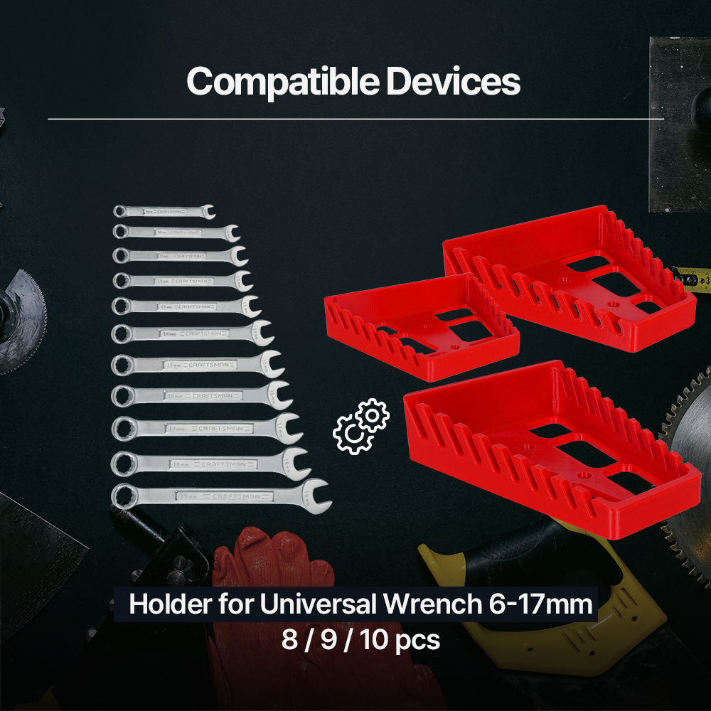 Craftsman Raised Panel Wrench Organizer – 8PCS / 9PCS / 10PCS – Wall or Drawer Mount – Durable Holder - Hand Tool