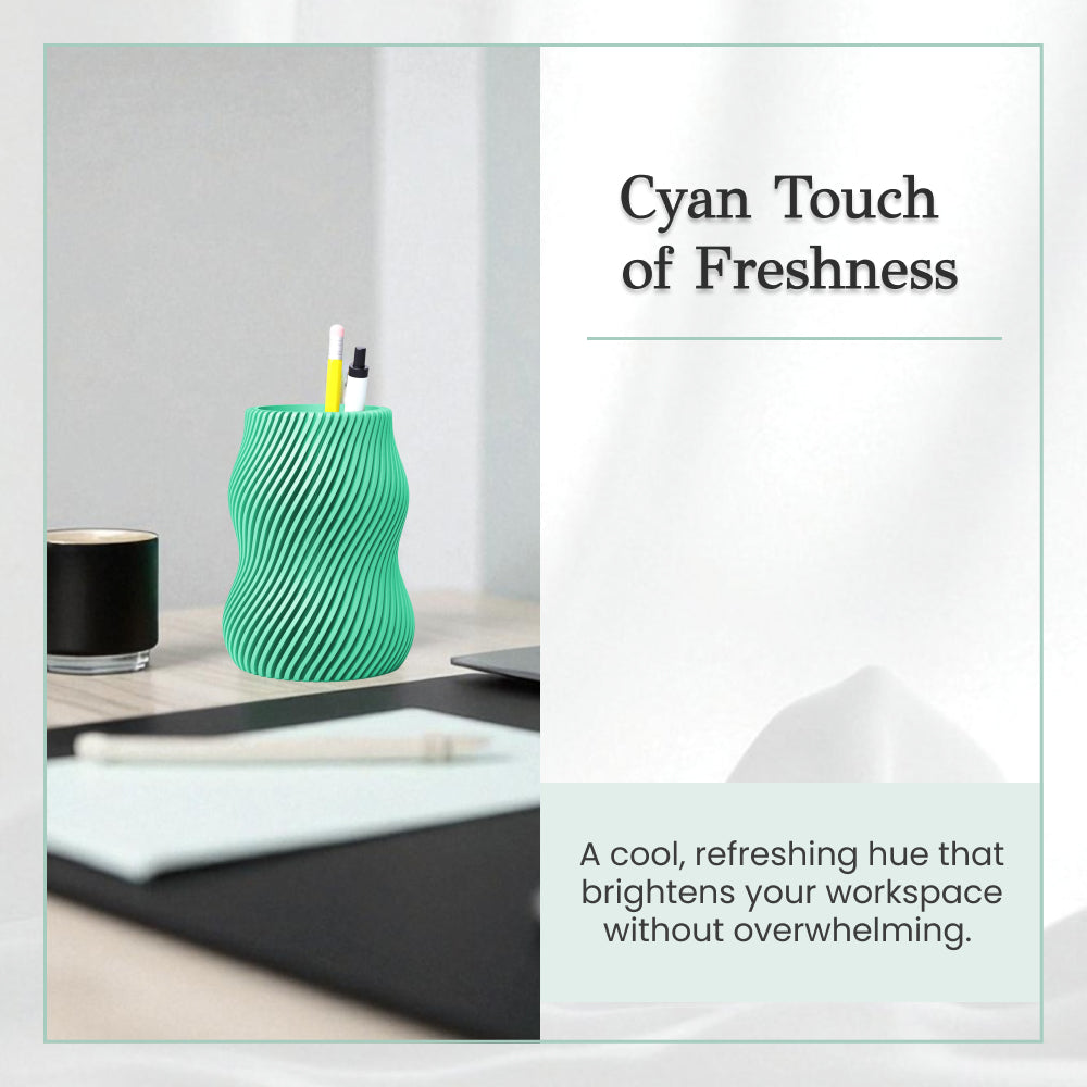 Cyan Fin Pen Holder – Sculptural Textured Desk Organizer Modern Minimalist Pencil Stand for Stylish Workspace Décor