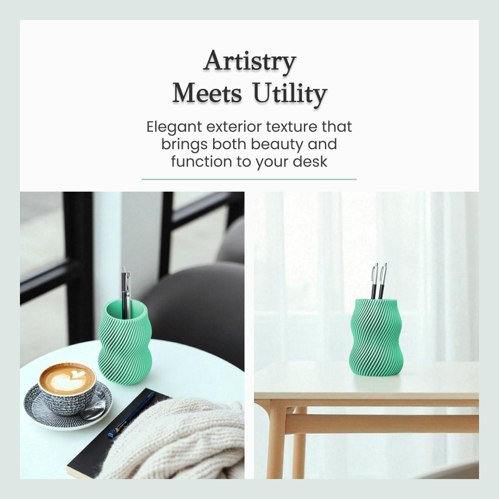 Cyan Fin Pen Holder – Sculptural Textured Desk Organizer Modern Minimalist Pencil Stand for Stylish Workspace Décor