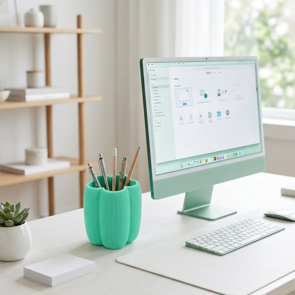 Ribbed Brush Holder Pen Holder – Modern Organizer