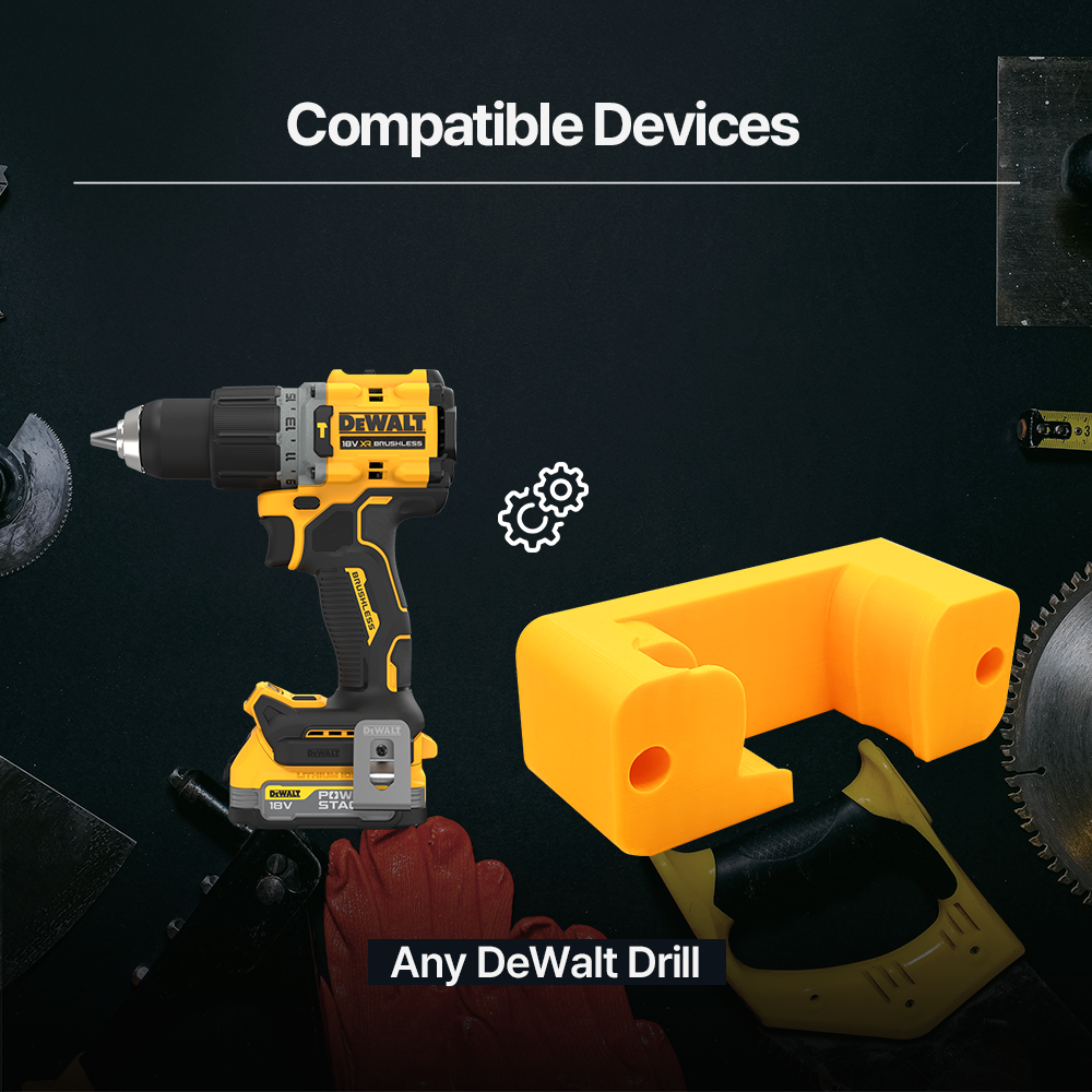 DeWalt Mount – Wall-mounted DeWalt Drill Holder for Space-Saving Organization – Maximize your Workspace and Keep