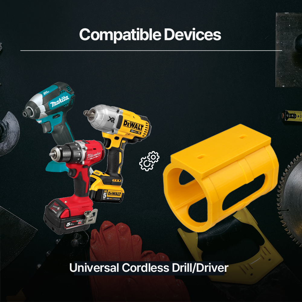 Drill Holder/dewalt – Universal Wall-Mounted Drill Holder – Compatible with most drills and impact drivers while