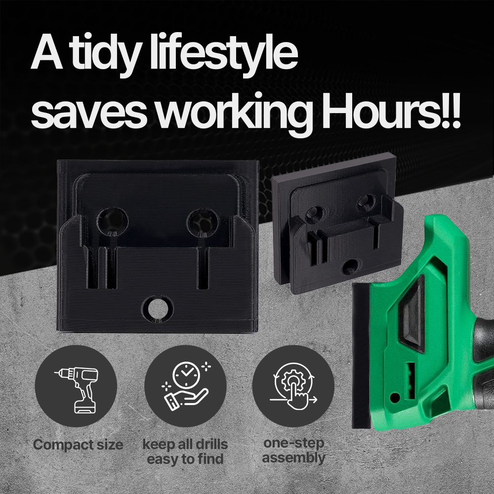 Drill Holder for HiKOKI / Hitachi 18V – Wall Mount Organizer – Secure Storage – PETG Durable - Power Tool Accessories