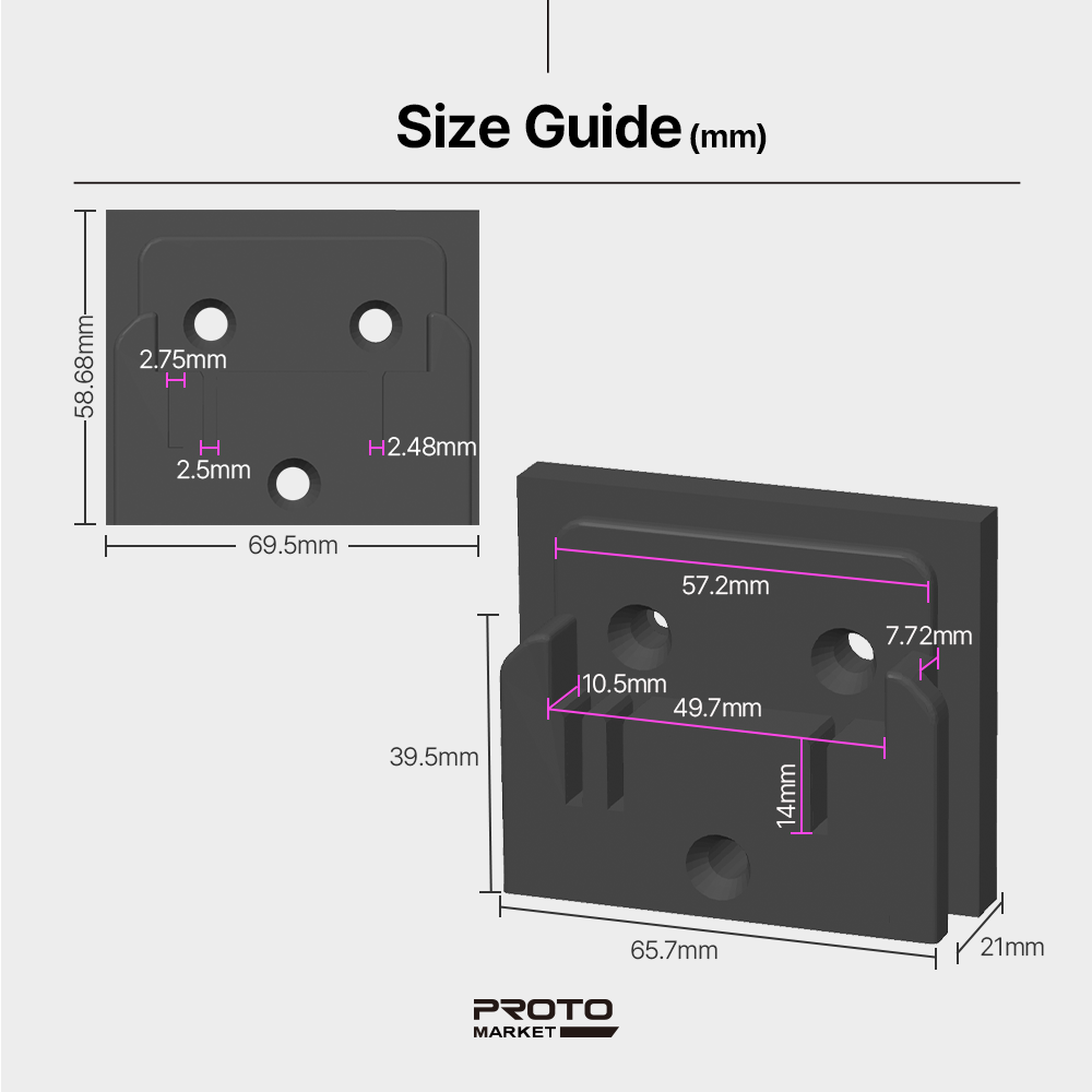Drill Holder for HiKOKI / Hitachi 18V – Wall Mount Organizer – Secure Storage – PETG Durable - Power Tool Accessories