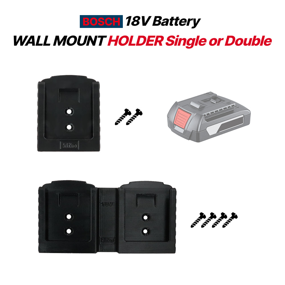 BOSCH 18V Battery Wall Mount Holder – Single & Double Slot Options
