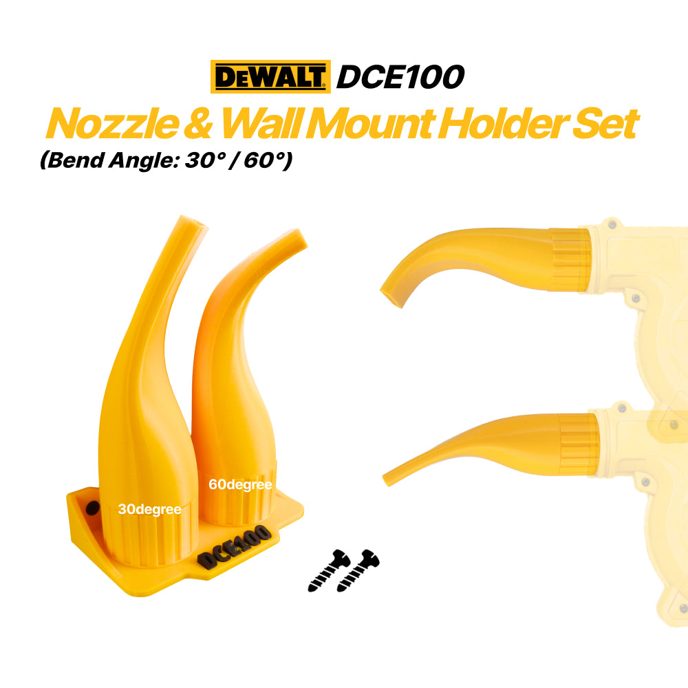 Dewalt DCE100N Flat Nozzle 30° & 60° Set with Wall Mount Holder