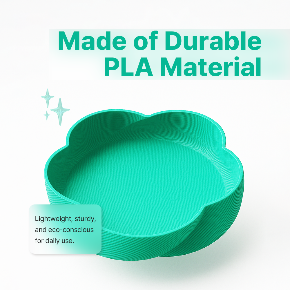 Elegant Spiral Tray – Bluish Green Eco Friendly PLA Organizer for Keys Jewelry & Desk Essentials Furniture