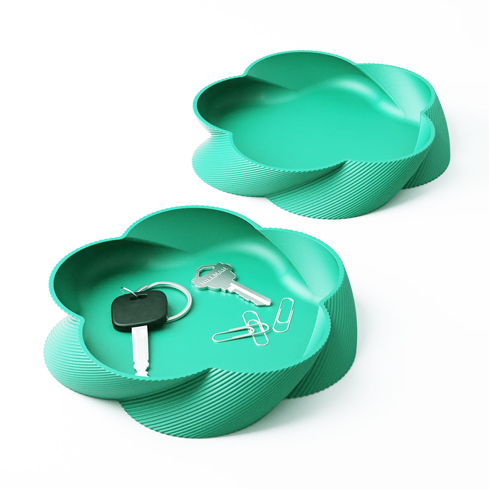 Elegant Spiral Tray – Bluish Green Eco Friendly PLA Organizer for Keys Jewelry & Desk Essentials Furniture