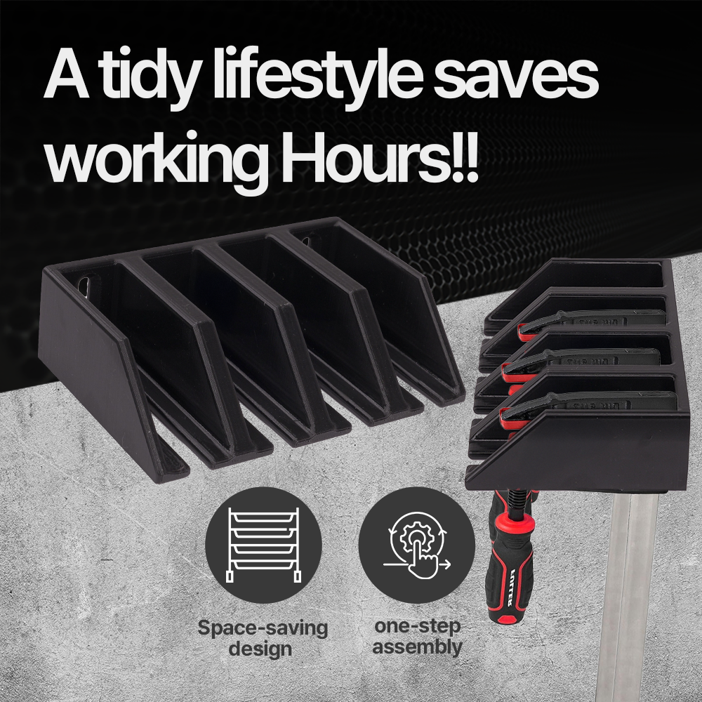 F Clamps wall mount – Wall-Mounted Organizer for F-Clamps – Securely holds up to 5 clamps for a tidy workspace - Hand