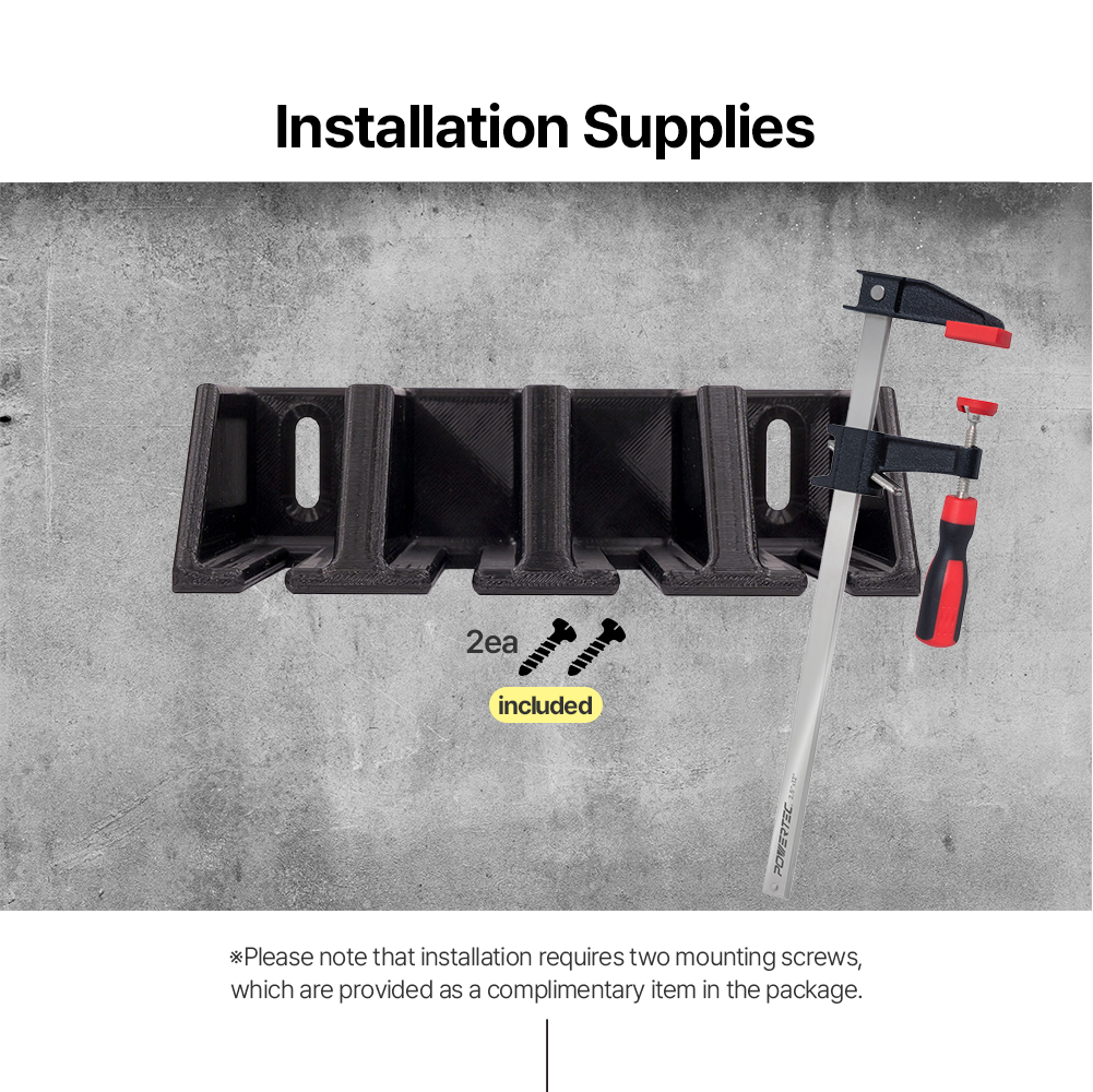 F Clamps wall mount – Wall-Mounted Organizer for F-Clamps – Securely holds up to 5 clamps for a tidy workspace - Hand