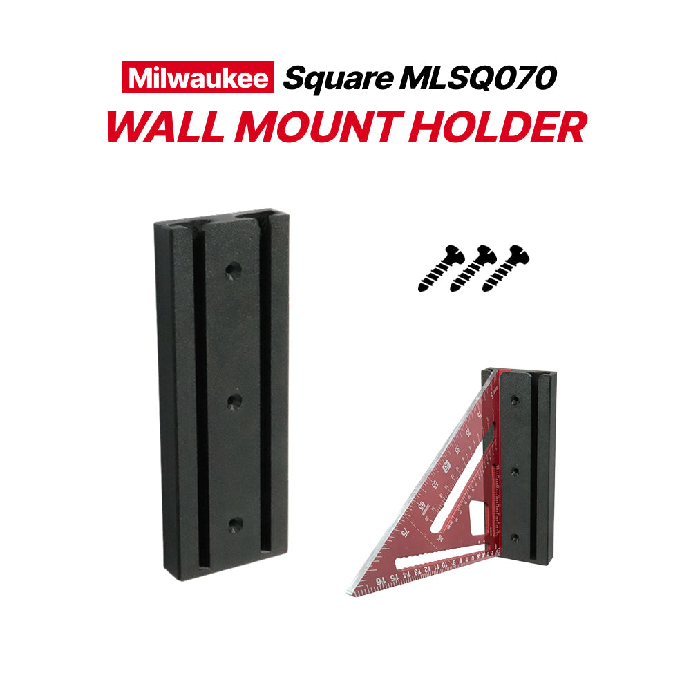 Milwaukee Square Wall Mount for MLSQ070, Vertical Holder for 7" Rafter & 4-1/2" Trim Square