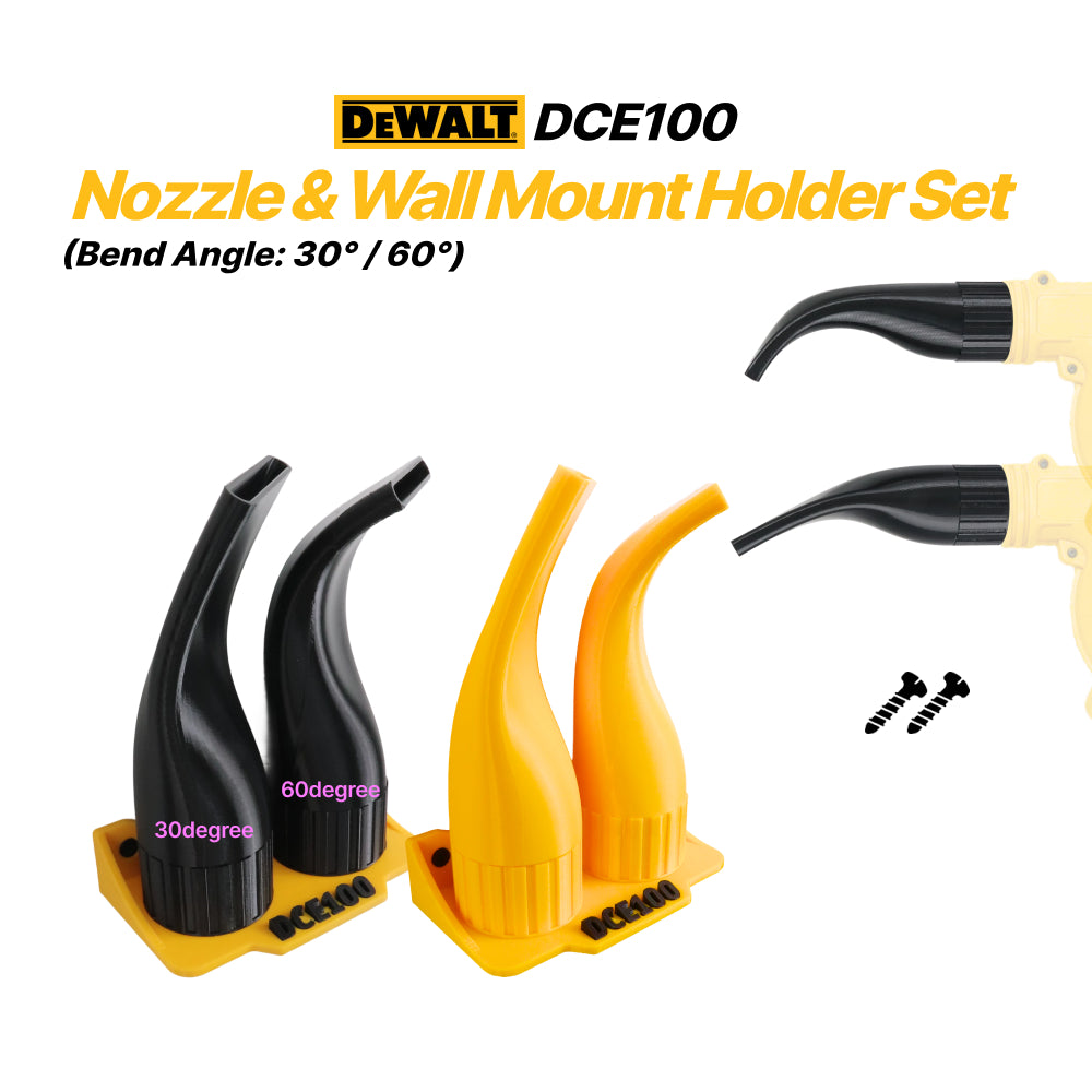Dewalt DCE100N Flat Nozzle 30° & 60° Set with Wall Mount Holder