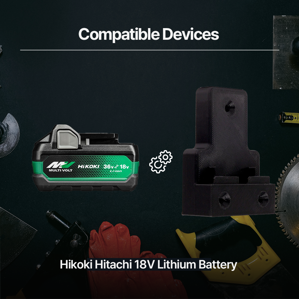 Hikoki Hitachi 18V lithium battery holder – Battery Holder for HiKOKI & Hitachi 18V & 36V – Saves space and keeps