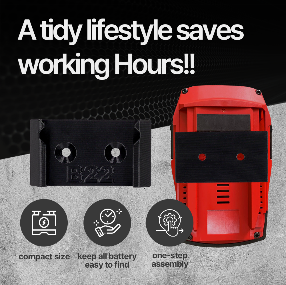 Hilti B22 Battery Holder – Wall-mount holder for HILTI 22V battery – Ideal for workshop and garage use - Power Tool