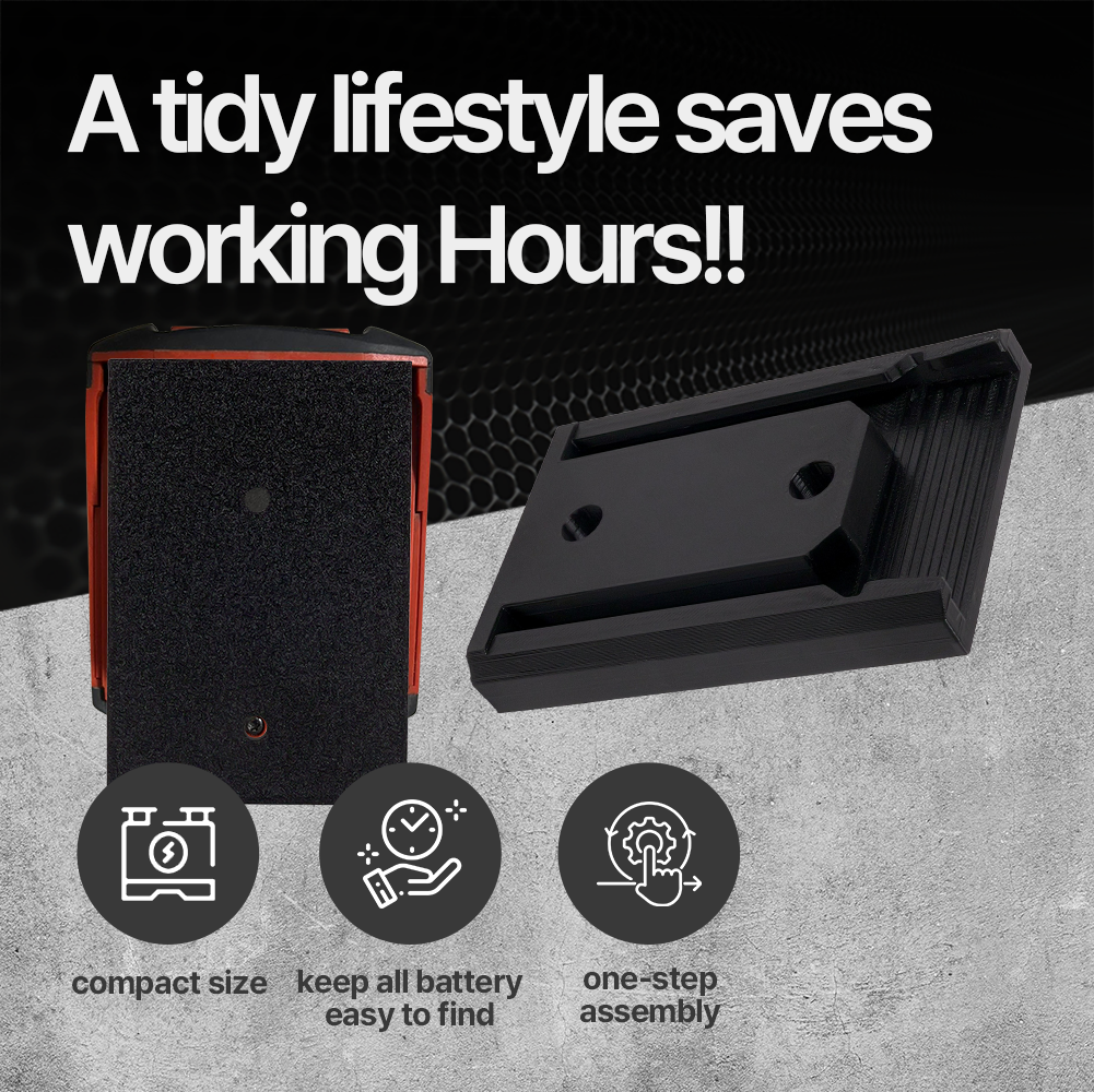 Hilti Battery Wall Holder – Fits 14V to 36V Batteries – Space-Saving Rack – PETG Durable Mount - Power Tool Accessories