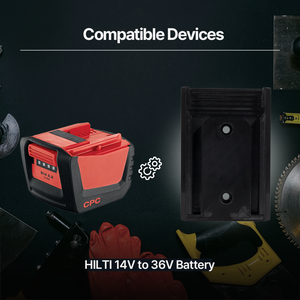 Hilti Battery Wall Holder – Fits 14V to 36V Batteries – Space-Saving Rack – PETG Durable Mount - Power Tool Accessories