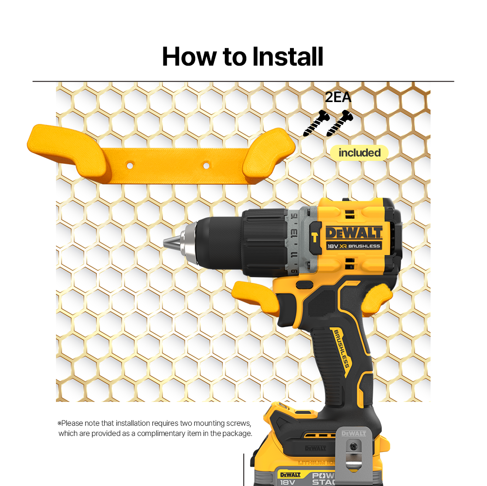 Honeycomb HSW Drill Holder Heavy Duty Power Tool Organizer Wall Mounted Garage Storage Rack - Power Tool Accessories