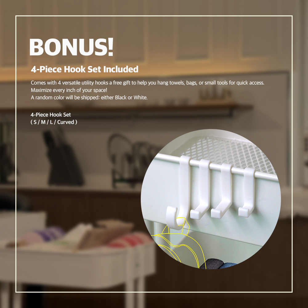 IKEA RÅSKOG Cart Organizer – Modular Storage Bins with Hook Set – Fits Pre 2025 IKEA RÅSKOG Cart (4 Colors Any Tier)