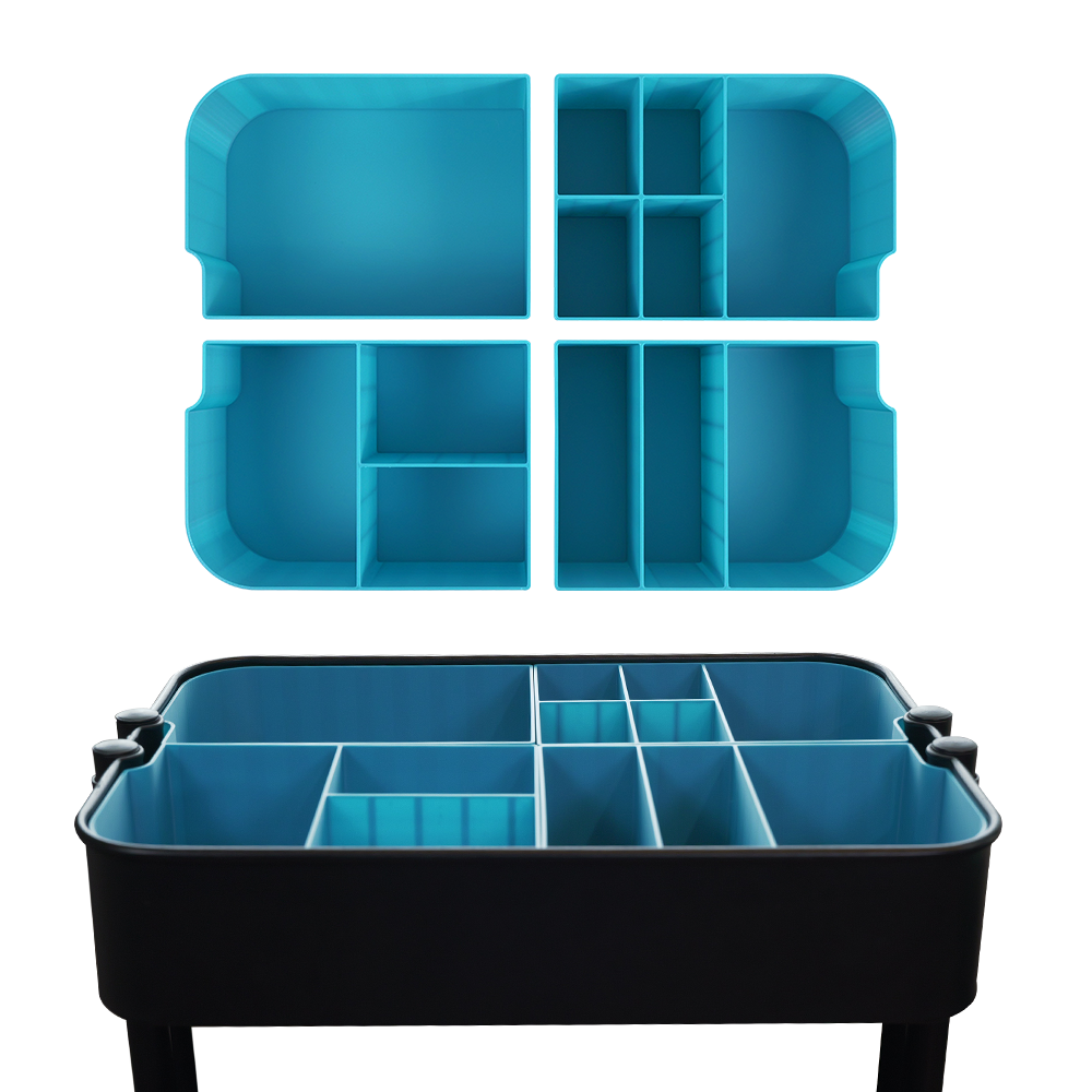 IKEA RÅSKOG Cart Organizer – Modular Storage Bins with Hook Set – Fits Pre 2025 IKEA RÅSKOG Cart (4 Colors Any Tier)